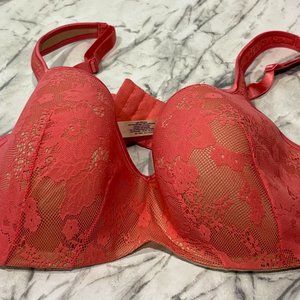 Women's Cacique Bra - Orange/Peach + Tan pattern / Size 40DD